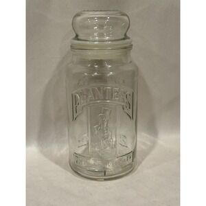 Vintage 1981 75th Anniversary Planters Mr. Peanut Glass Jar with Lid Cannister